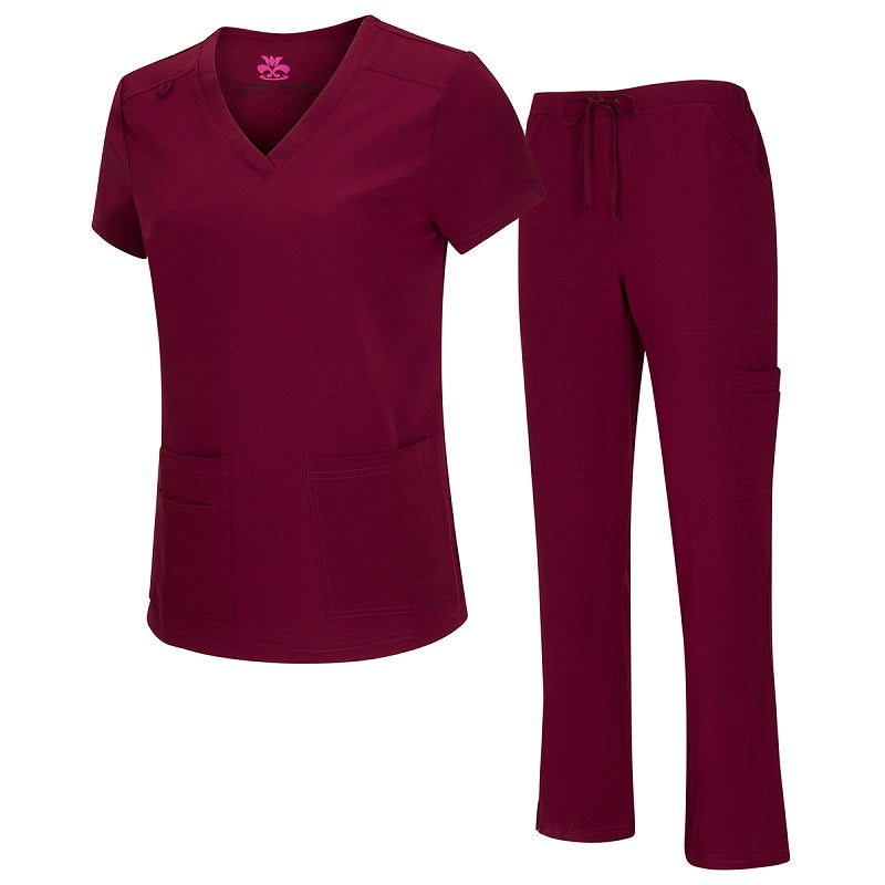 WOMEN’S COOL STRETCH V-NECK TOP AND CARGO PANT SET (STYLE# 8400-9400)