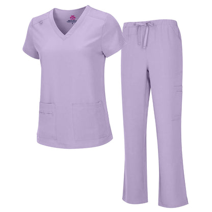 WOMEN’S COOL STRETCH V-NECK TOP AND CARGO PANT SET (STYLE# 8400-9400)