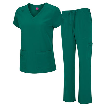 WOMEN’S COOL STRETCH V-NECK TOP AND CARGO PANT SET (STYLE# 8400-9400)